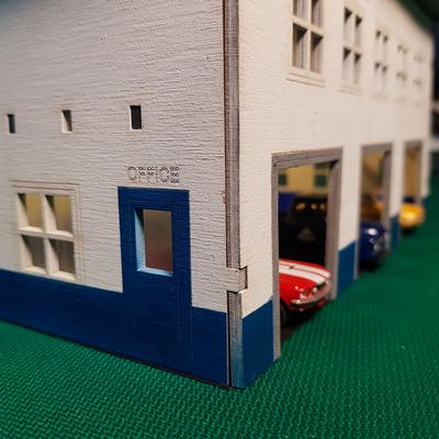 Масштабная модель гаража от доморама, автосервс для диорамы в масштабе 1:64 hotweels minichamps